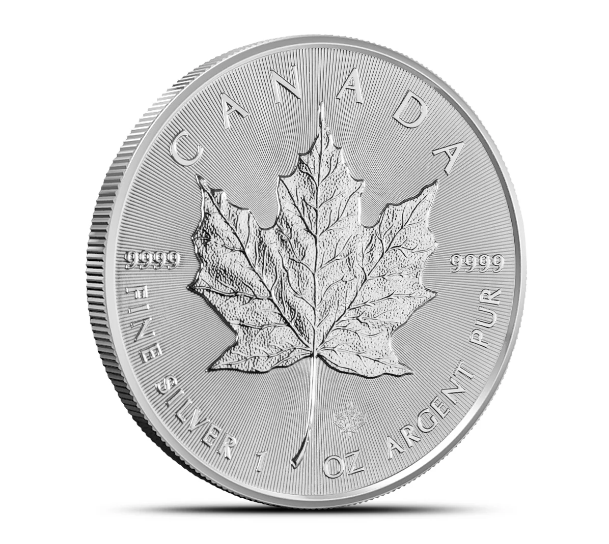 1 oz .9999 Canadian Maple Leaf (Photo via JMBullion)